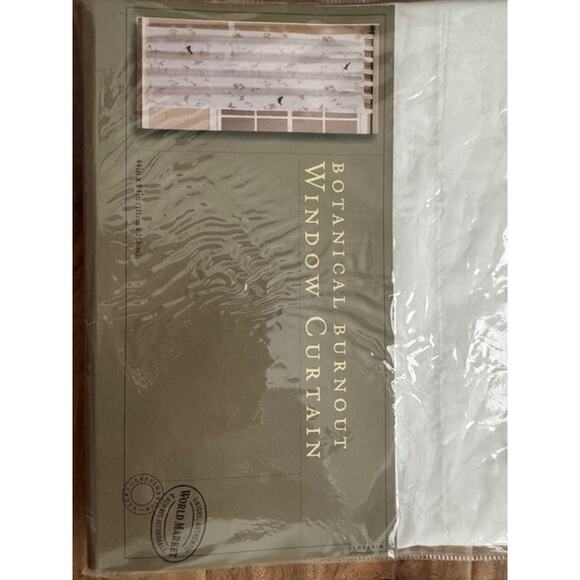 World Market Botanical Burnout Window Curtain Panels 44 X 84- Set of 2 NEW - Picture 5 of 6